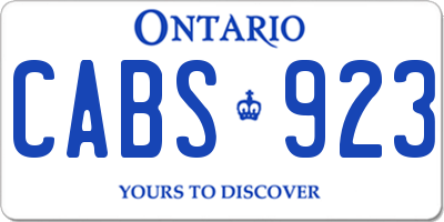 ON license plate CABS923