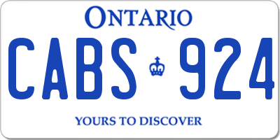 ON license plate CABS924