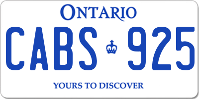 ON license plate CABS925