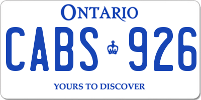 ON license plate CABS926