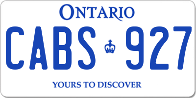 ON license plate CABS927