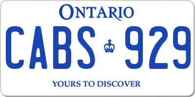 ON license plate CABS929