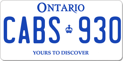 ON license plate CABS930