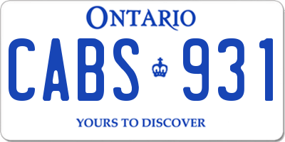 ON license plate CABS931