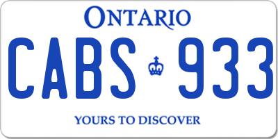 ON license plate CABS933