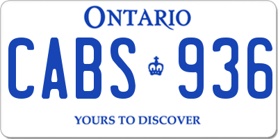 ON license plate CABS936