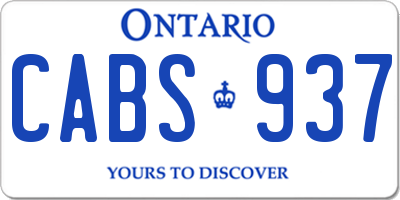 ON license plate CABS937