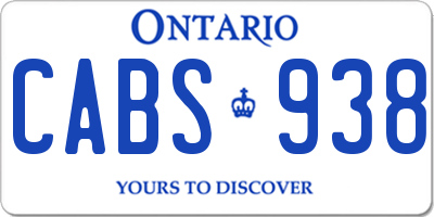 ON license plate CABS938