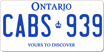 ON license plate CABS939