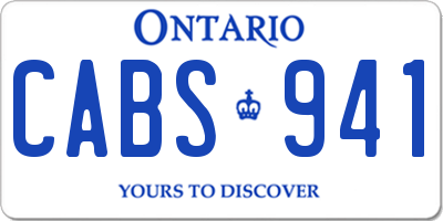 ON license plate CABS941