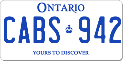 ON license plate CABS942