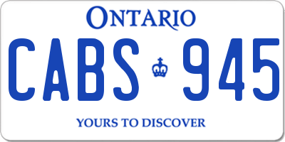 ON license plate CABS945