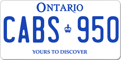 ON license plate CABS950