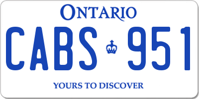 ON license plate CABS951