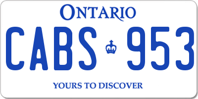 ON license plate CABS953