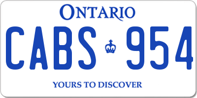 ON license plate CABS954