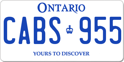 ON license plate CABS955