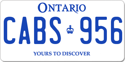 ON license plate CABS956