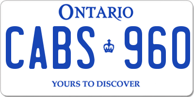 ON license plate CABS960