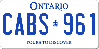 ON license plate CABS961