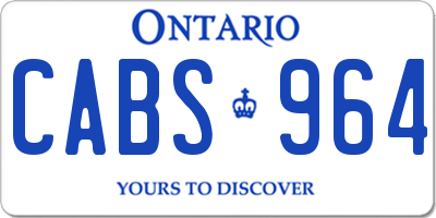 ON license plate CABS964