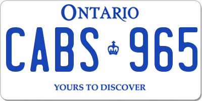 ON license plate CABS965