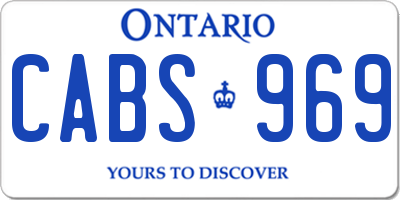 ON license plate CABS969