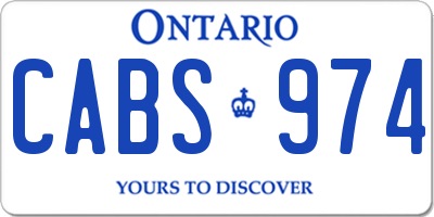 ON license plate CABS974