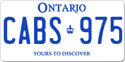 ON license plate CABS975