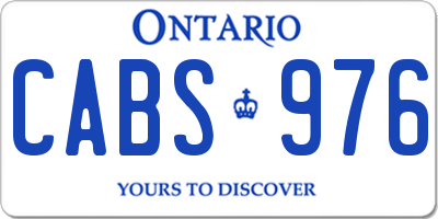 ON license plate CABS976