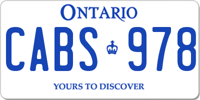 ON license plate CABS978