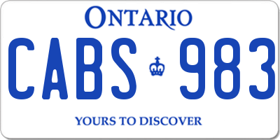 ON license plate CABS983