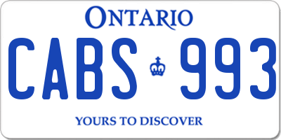 ON license plate CABS993