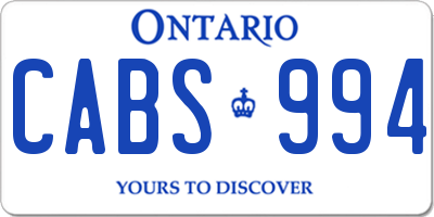 ON license plate CABS994