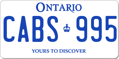 ON license plate CABS995