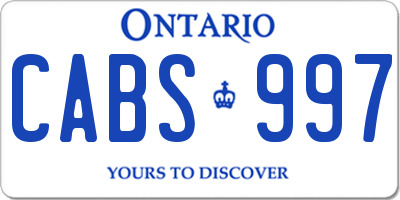 ON license plate CABS997