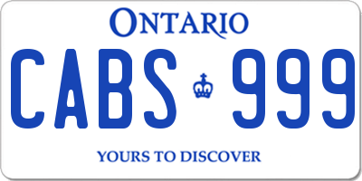 ON license plate CABS999