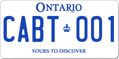 ON license plate CABT001