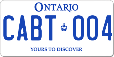 ON license plate CABT004