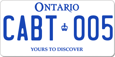 ON license plate CABT005