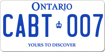 ON license plate CABT007