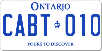 ON license plate CABT010