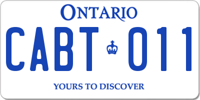 ON license plate CABT011