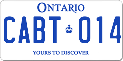 ON license plate CABT014