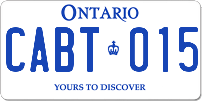 ON license plate CABT015