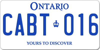 ON license plate CABT016