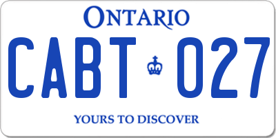 ON license plate CABT027