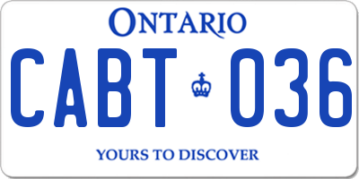 ON license plate CABT036