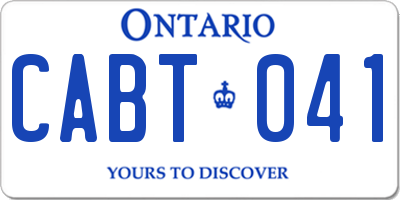 ON license plate CABT041