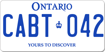 ON license plate CABT042